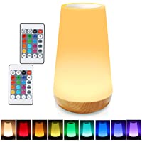 Luz Nocturna de LED- Lámpara de Mesita de Noche- Control Remoto- Control Tactil- Temporizador- Regulable- USB Recargable…